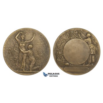 AA182, France & United States, Bronze Art Nouveau Medal by Rivet (Ø50mm, 53.6g) Viticulture