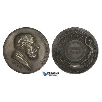 AA183, France, Silvered Bronze Medal 1901 (Ø50mm, 59.5g) Medicine & Surgery Society, Hippocrates