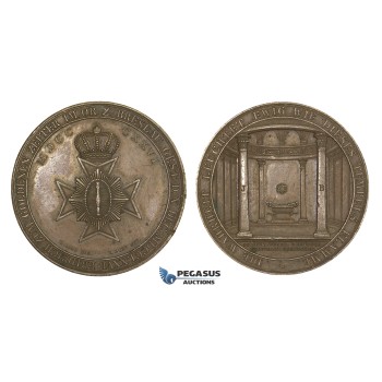 AA186, Germany & Poland , Bronze Medal 1826 (Ø47.5mm, 54.6g) by Loos & Gube, Breslau Masonic Lodge