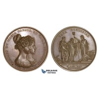 AA187, Germany, Bronze Medal 1827 (Ø42mm, 42.5g) by Loos, Wedding of Maria of Saxony to Prince Karl