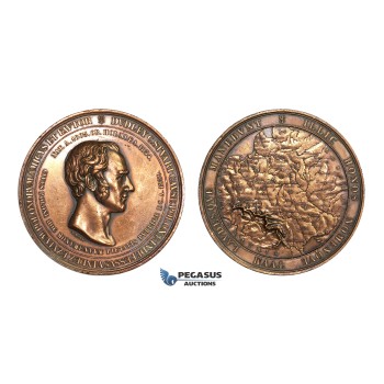 AA200, Poland & Russia, Bronze Medal 1859 (Ø63mm, 132g) by Bovy, Sir Stuart C. Dudley, Rare!