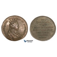 AA203, Sweden, Bronze Medal c. 1700 (Ø34mm, 14g) by Hedlinger, Queen Margaret