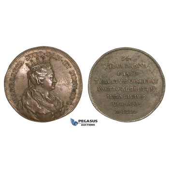 AA203, Sweden, Bronze Medal c. 1700 (Ø34mm, 14g) by Hedlinger, Queen Margaret