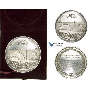 AA235, Switzerland, Silver Medal 1844 (Ø58mm, 86.2g) by Aberli, Nydegg Bridge Inauguration, RR!!