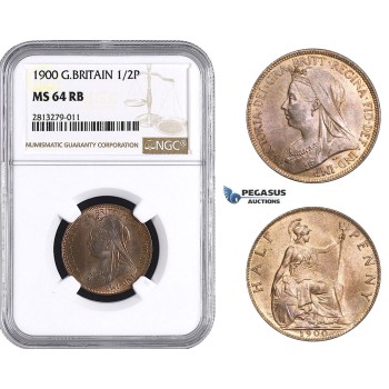 AA245, Great Britain, Victoria, Half Penny 1900, NGC MS64RB