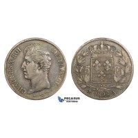 AA291, France, Charles X, 5 Francs 1828-A, Paris, Silver, Toned VF