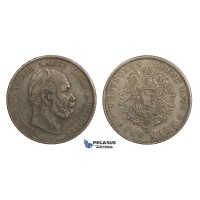 AA292, Germany, Prussia, Wilhelm I, 5 Mark 1876-A, Berlin, Silver, Toned aVF