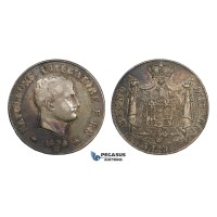 AA299, Italy, Kingdom of Napoleon, 5 Lire 1808-M, Milan, Silver, Toned aVF AA299, Italy, Kingdom of Napoleon, 5 Lire 1808-M, Milan, Silver, Toned aVF