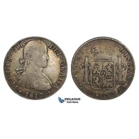 AA306, Mexico, Ferdinand VII, 8 Reales 1810 Mo HJ, Mexico City, Silver, Toned VF (weak strike)