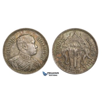 AA319, Thailand, Rama VI, Baht BE2460 (1917) Silver, Toned aUNC