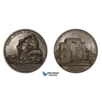 AA326, France, Bronze Medal 1840 (Ø63.3mm, 145g) by Depaulis, Remains of Napoleon Bonaparte Returned