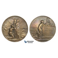 AA328, France, Bronze Art Nouveau Religious Medal ND (Ø46mm, 40g) by Dupre, Redemption
