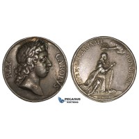 AA333, Sweden, Silver Medal 1675 (Ø30mm, 12.4g) by Karlsteen, Karl XI Coronation in Uppsala