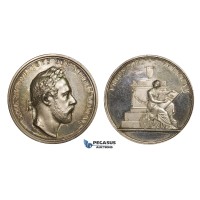 AA336, Sweden, Silver Medal 1872 (Ø44.7mm, 38.3g) by Ahlborn, Death of Gustav XV