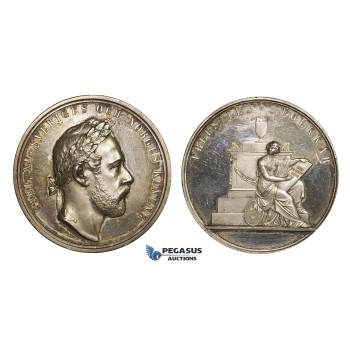 AA336, Sweden, Silver Medal 1872 (Ø44.7mm, 38.3g) by Ahlborn, Death of Gustav XV