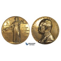 AA342, Sweden, Bronze Art Nouveau Medal 1913 (Ø60.5mm, 117g) by Lindberg, Robert Benckert, Swedish Bank