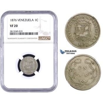 AA356-R, Venezuela, 1 Centavo 1876, NGC VF20