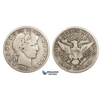 AA367, United States, Barber Half Dollar (50C) 1895-S, San Francisco, Silver, F