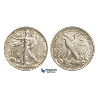 AA369, United States, Walking Liberty Half Dollar (50C) 1920, Philadelphia, Silver, Lightly polished XF-AU