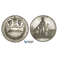 AA452, Great Britain, Victoria, Tin Medal 1851 (Ø74mm, 164g) by Ottley, Crystal Pallace, Train, Railroad