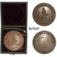 AA461, Sweden, Bronze Medal 1873 (Ø39mm, 26g) by Ahlborn, Owl, Stockholm Woodwork School