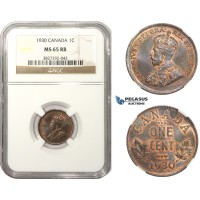 AA472, Canada, George V, 1 Cent 1930, NGC MS65RB