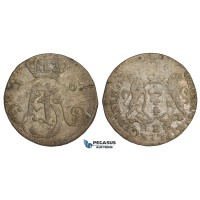 AA498, Poland, Danzig, August III, 3 Groschen (Trojak) 1763, Danzig, Billon/Silver? (1.27g) VF