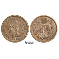 AA517, United States, Indian Cent 1864 "L" on Ribbon, Philadelphia, AU