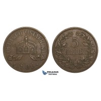 AA540, German East Africa (DOA) 5 Heller 1908-J, Hamburg, VF-XF AA540, German East Africa (DOA) 5 Heller 1908-J, Hamburg, VF-XF