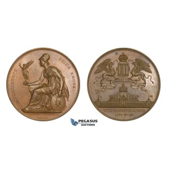 AA582, Austria, Bronze Medal 1873 (Ø53mm, 55.4g) by Schmahlfeld, World Exhibition, Owl, Athena