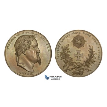 AA589, Denmark, Frederik VII, Bronze Masonic Medal 5863 (1863) (Ø55mm, 68.2g) by Schmahlfeld & Christesen