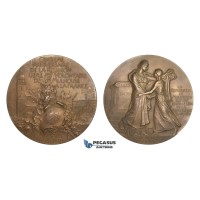 AA595, France, Bronze Art Nouveau Medal 1898 (Ø69mm, 144.6g) by Vernon, Reunification with Mulhouse Centenary