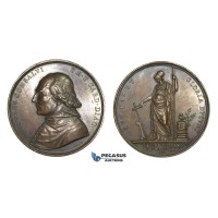 AA603, Italy, Bronze Medal 1824 (Ø54.5mm, 88g) by Girometti, Death of Cardinal Consalvi, Owl, Minerva