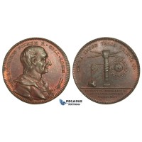 AA612, Sweden, Bronze Medal 1749 (Ø31.5mm, 11.1g) by Fehrman, Christopher Polhem, Engineer