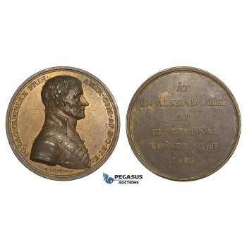 AA613, Sweden, Bronze Medal 1806 (ØØ43mm, 35.7g)by Frumerie, General Johan Gustaf Lagerbjelke