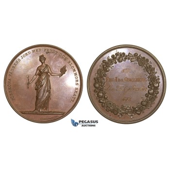 AA614, Sweden, Bronze Art Nouveau Medal 1887 (Ø55mm, 69g) by Lundgren, Horticulture