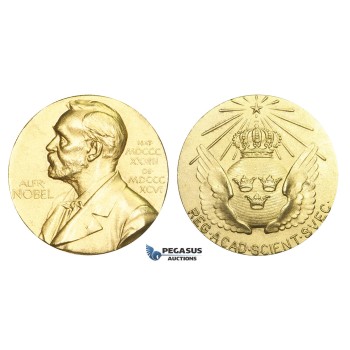 AA624, Sweden, Silver Gilt ND (Ø26.8mm, 13.3g) Alfred Nobel, Committee for Physics