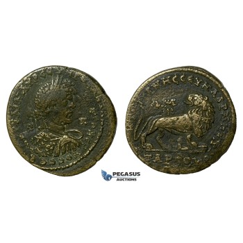 AA627, Roman Provincial, Tarsus in Cilicia, Caracalla (198-217 AD) Æ34 (17.55g) Lion, aVF