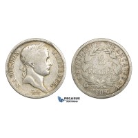 AA631, France, Napoleon, 2 Francs 1808-A, Paris, Silver, Fine