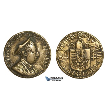 AA632, France, Lorraine, Charles de Lorraine, Jeton Medal 1585 (Ø34mm, 12.98g) Bronze, VF, Rare!