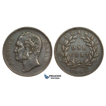 AA635, Sarawak, J. Brooke Rajah, 1 Cent 1863, VF