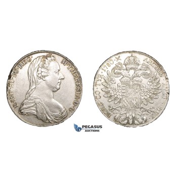 AA639, Austria, Maria Theresia, Taler 1780 IC FA, Vienna, Silver (27.96g) Edge Flaw, Scratched & Cleaned XF