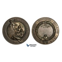 AA739, Italy, Silvered Bronze Art Nouveau Medal 1894 (Ø47mm, 49.6g) by Johnson, International Labor Exhibition