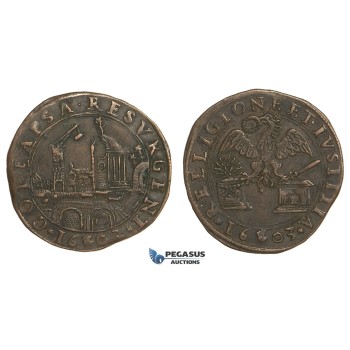 AA741, Netherlands, Bronze Token 1603 (Ø30.5mm, 4.72g) Antwerp, Restoration of Finances under Ambroise Spinola