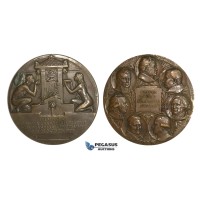 AA745, Sweden, Bronze Art Nouveau Medal 1908 (Ø70.5mm, 152.5g) by Lindberg, Swedish Medical Association Centenary