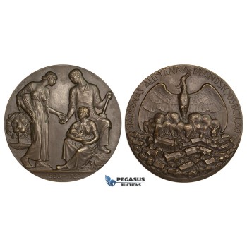 AA748, Sweden, Bronze Medal 1928 (Ø70mm, 127g) by Strindberg, Insurance Against Fire