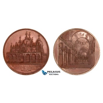 AA771, Italy, Bronze Medal 1850 (Ø60mm, 92g) by Wiener, Venice, Basilica of Saint Mark