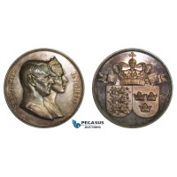 AA788, Denmark & Sweden, Silver Medal 1935 (Ø55mm, 72.4g) by Salomon, Wedding of Frederick IX & Ingrid