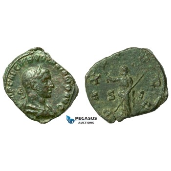 AA793, Roman Empire, Volusianus (251-253 AD) Æ Sestertius (20.40g) Rome, 251-53 AD, Pax