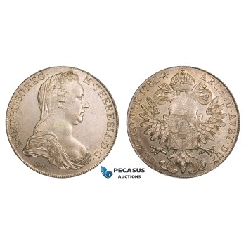 AA796, Austria, Maria Theresia, Taler 1780 SF (Venice mint 1817-33 restrike) Silver (28.12g) AU-UNC